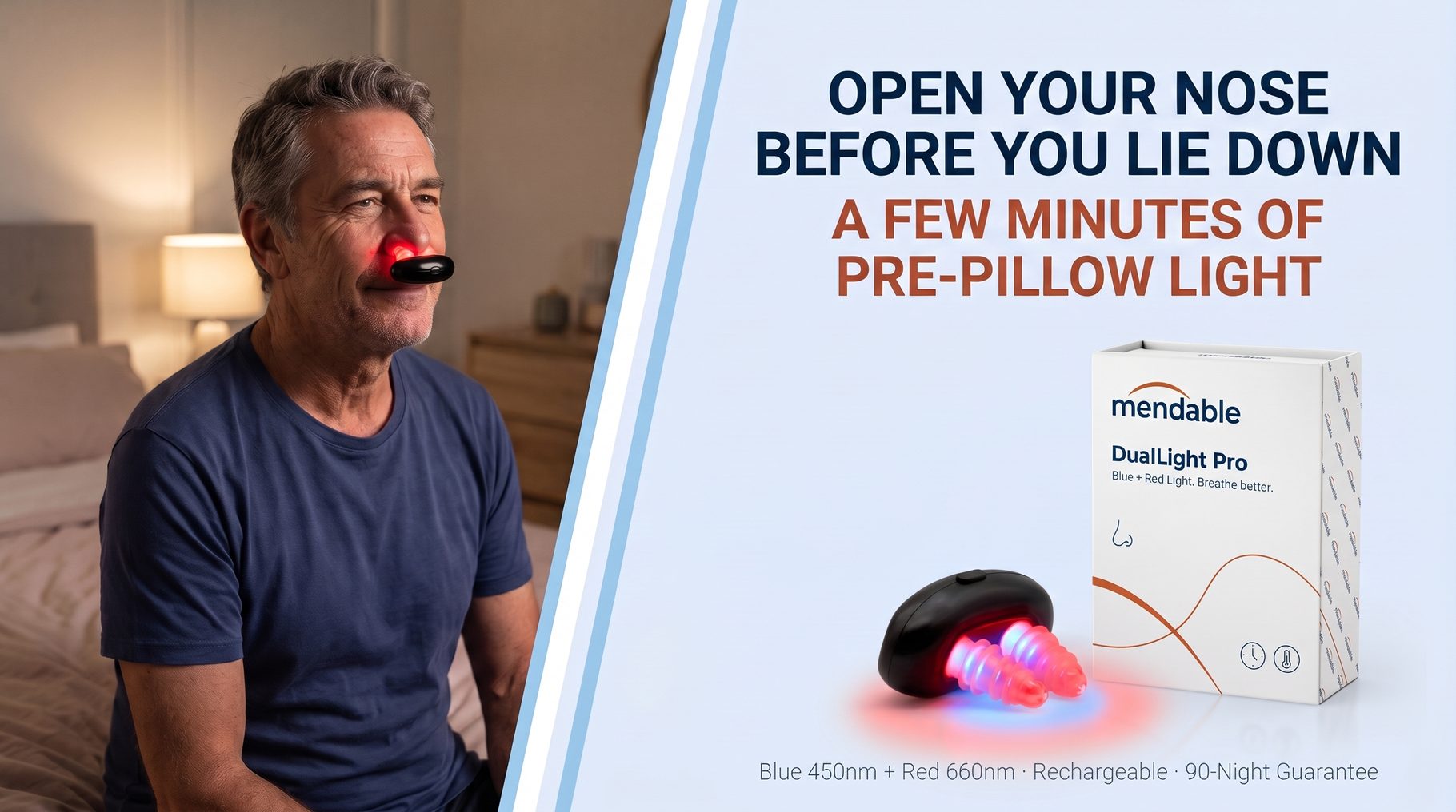 Mendable DualLight Pro, blue and red light