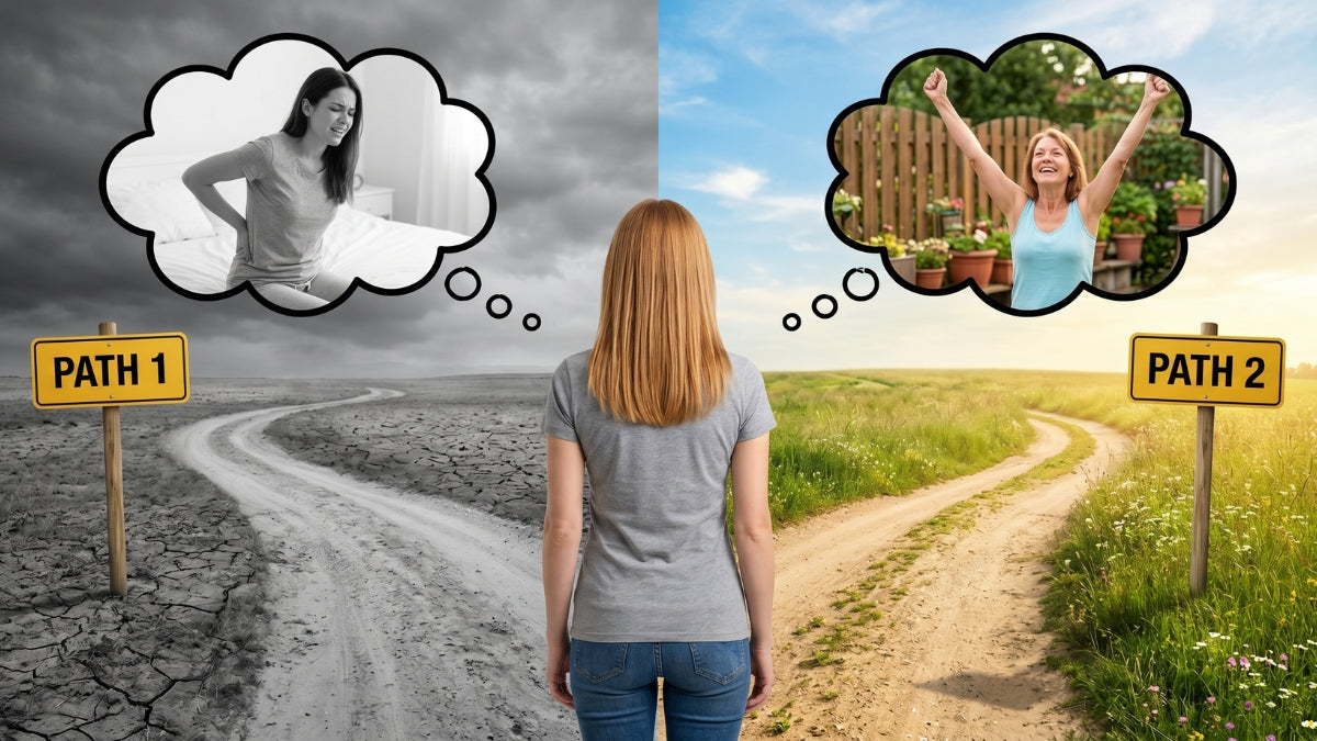 Two diverging paths metaphor