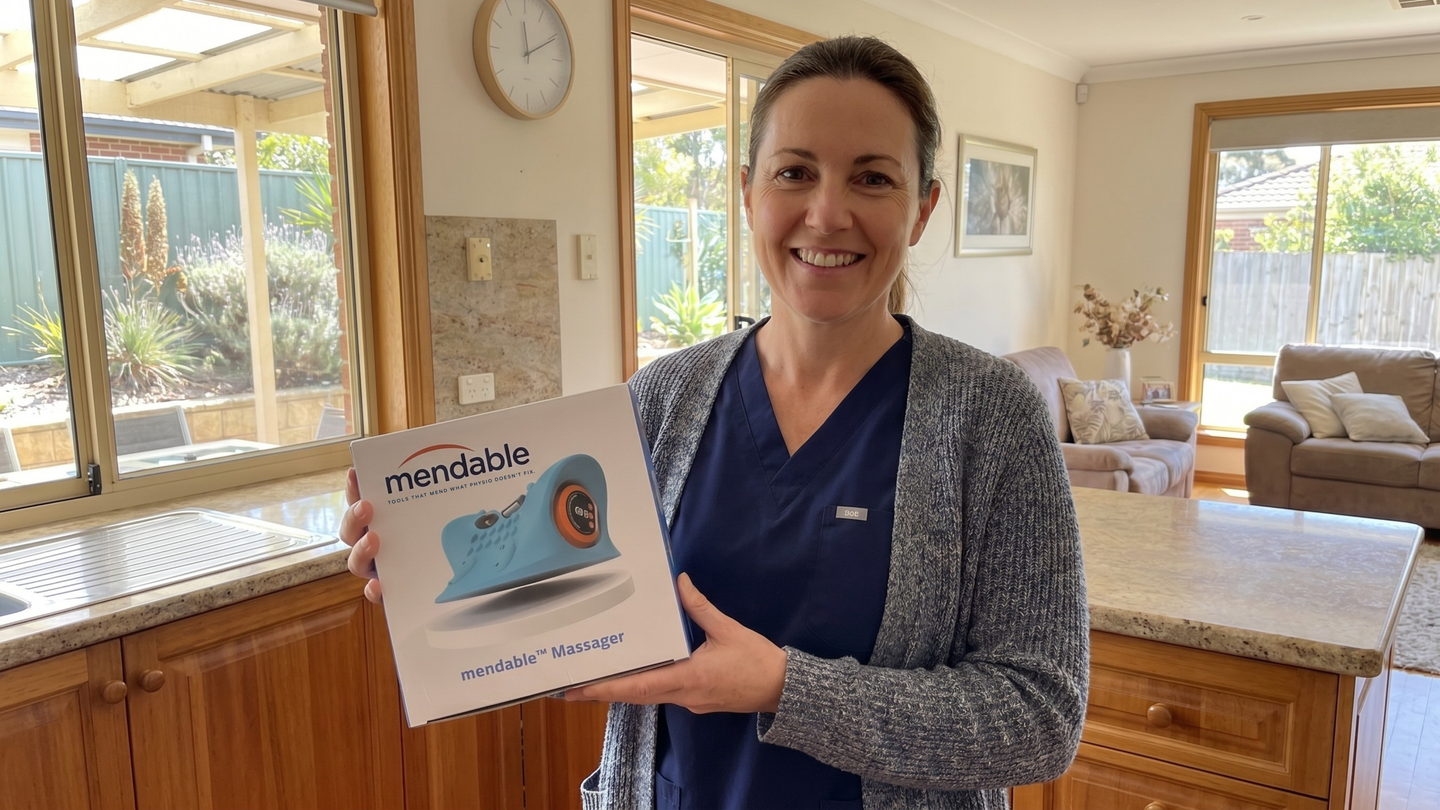 Registered nurse holding the Mendable Cradle box