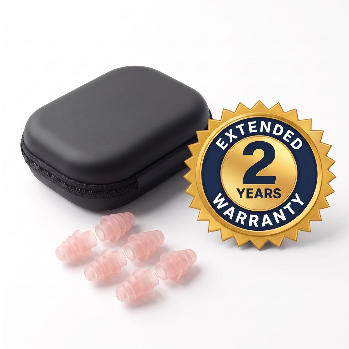 Travel case, spare soft tips and 2-year warranty