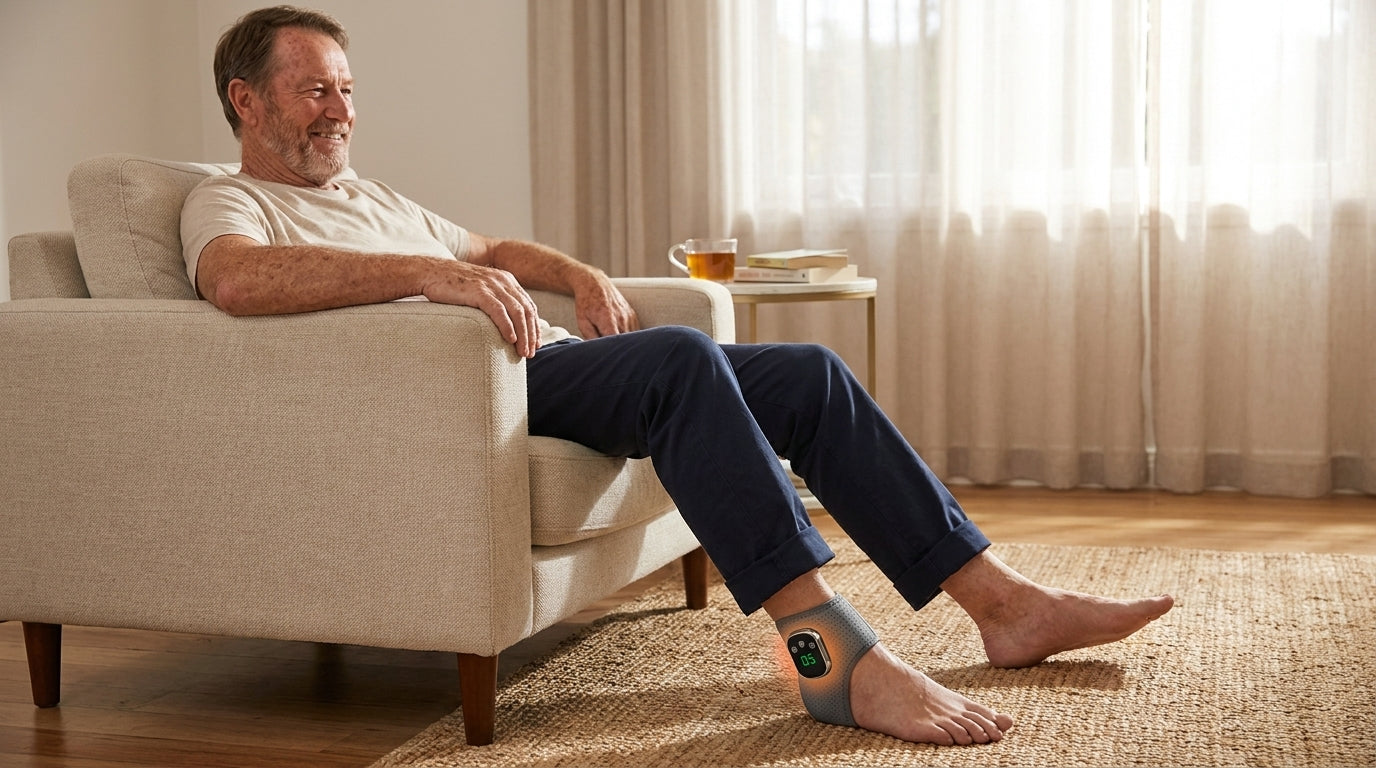 [PLACEHOLDER — real customer photos: older Australians using the device at home]